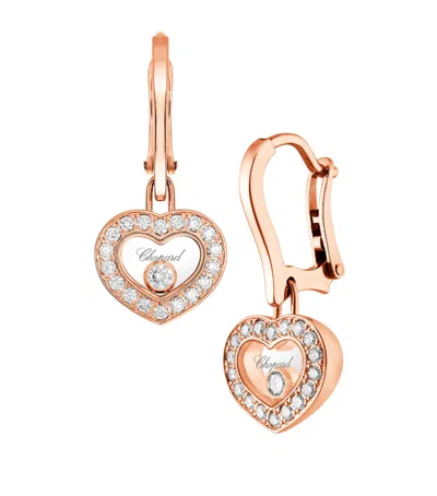 Chopard Rose Gold And Diamond Happy Diamonds Icons Earrings