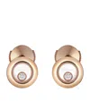 Chopard Rose Gold And Diamond Happy Diamonds Icons Earrings In Rose Gold