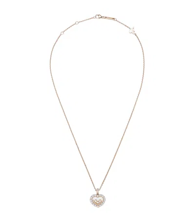 Chopard Rose Gold And Diamond Happy Diamonds Icons Joaillerie Pendant Necklace