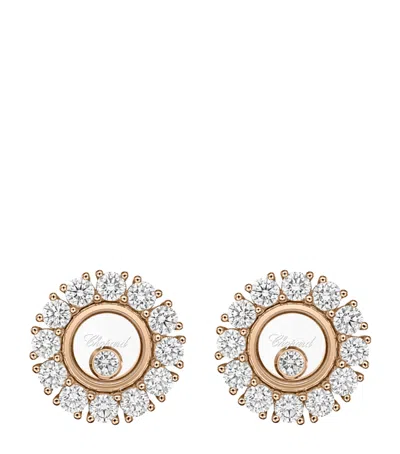 Chopard Rose Gold And Diamond Happy Diamonds Icons Joaillerie Stud Earrings