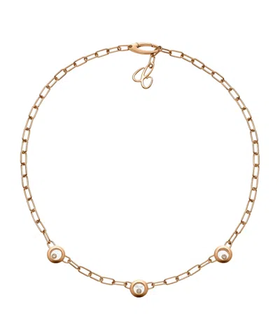 Chopard Rose Gold And Diamond Happy Diamonds Icons Necklace