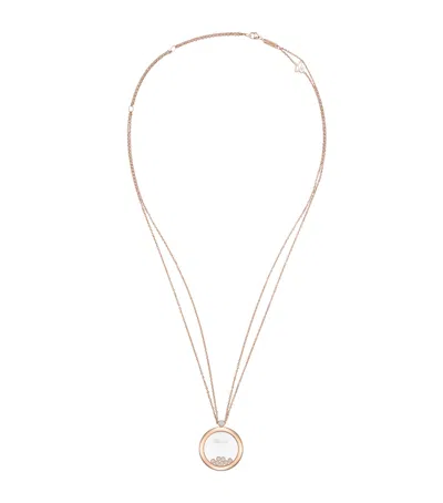Chopard Rose Gold And Diamond Happy Diamonds Icons Pendant Necklace
