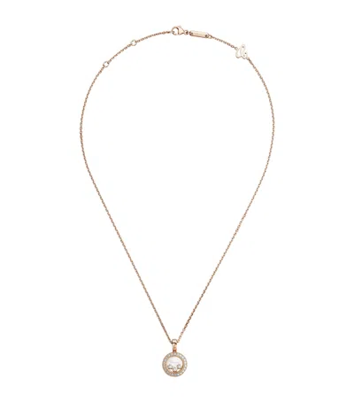 Chopard Rose Gold And Diamond Happy Diamonds Icons Pendant Necklace