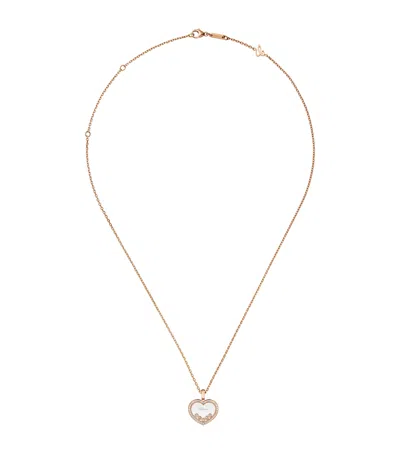 Chopard Rose Gold And Diamond Happy Diamonds Icons Pendant Necklace