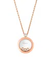 Chopard Rose Gold And Diamond Happy Diamonds Pendant In Rose Gold