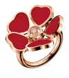 Chopard Rose Gold And Diamond Happy Hearts Flower Ring In Rose Gold