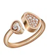 Chopard Rose Gold And Diamond Happy Hearts Ring In Rose Gold