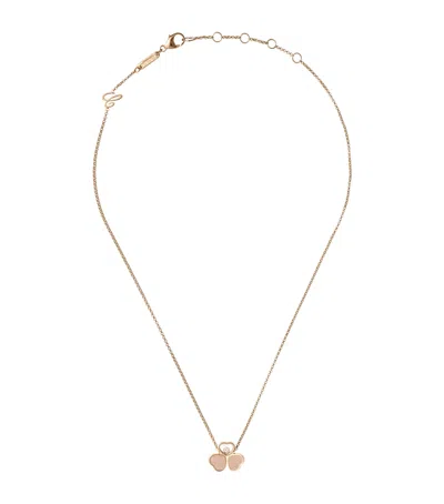 Chopard Rose Gold And Diamond Happy Hearts Wings Necklace