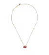 Chopard Rose Gold And Diamond Happy Hearts Wings Necklace In Rose Gold