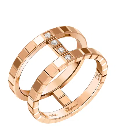 Chopard Rose Gold And Diamond Ice Cube Ring