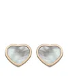 Chopard Rose Gold And Mother-of-pearl Happy Hearts Stud Earrings In Rose Gold
