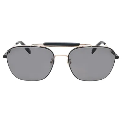 Pre-owned Chopard Rose Gold Black Metal With Polarized Smoke Lens Sunglasses 95221-0542 In Red