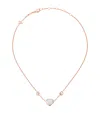 Chopard Rose Gold, Diamond And Mother-of-pearl Happy Hearts Necklace In Rose Gold