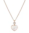 Chopard Rose Gold, Diamond And Mother-of-pearl Happy Hearts Pendant Necklace In Rose Gold