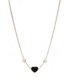 Chopard Rose Gold, Diamond And Onyx Happy Hearts Pendant In Rose Gold