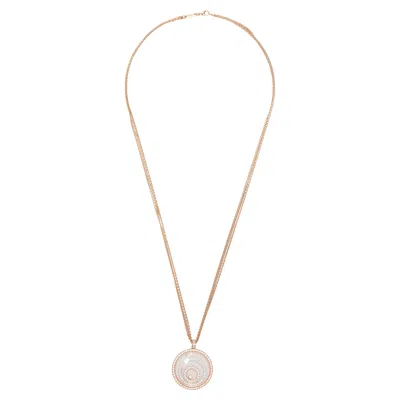 Pre-owned Chopard Rose Gold Happy Spirit Necklace In Red