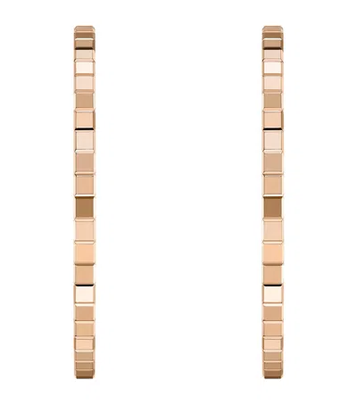 Chopard Rose Gold Ice Cube Hoop Earrings