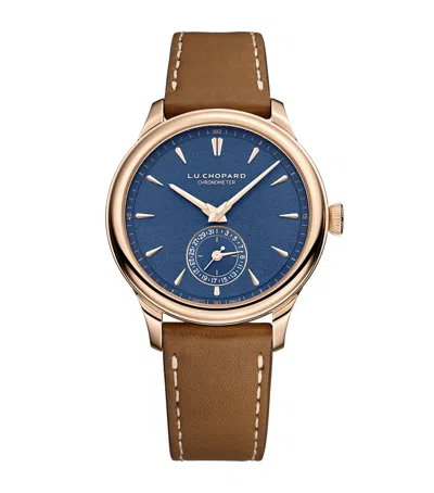 Chopard Rose Gold L. U.c Quattro Mark Iv Watch In Brown