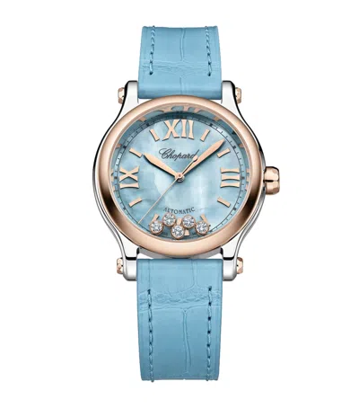 Chopard Rose Gold, Lucent Steel And Diamond Happy Sport Watch