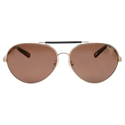 Pre-owned Chopard Rose Gold Roviex Lenses Metal Frame Polarized Lens Sunglasses 95221-0239 In Red