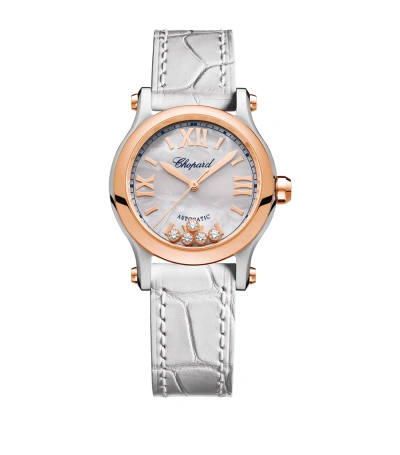 Chopard Rose Gold, Stainless Steel And Diamond Happy Sport Watch In Pink