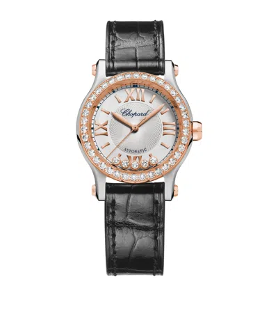 Chopard Rose Gold, Steel And Diamond Happy Sport Watch