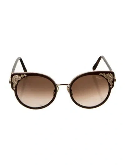 Pre-owned Chopard Round Gradient Sunglasses In Brown