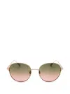 Chopard Round-frame Sunglasses In Gold
