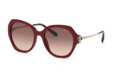Pre-owned Chopard Sch354s 0g96 Bordeaux Pieno 54/19/135 Woman Sunglasses In Red