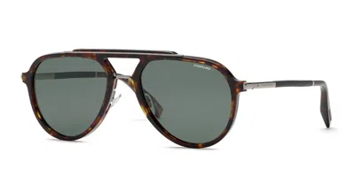 Chopard Sch399 Polarized 909p Men's Sunglasses Tortoiseshell Size 58 In Black