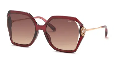 Chopard Sch407s 0d66 Occhiali Da Sole Rossi Per Uomo