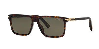 Chopard Sch427 Polarized 909p Men's Sunglasses Tortoiseshell Size 58 In Brown