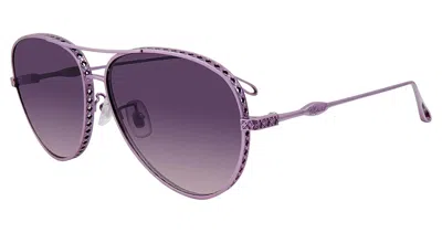 Pre-owned Chopard Schc86m 4gax Women Sunglasses Purple / Purple Gradient Aviator