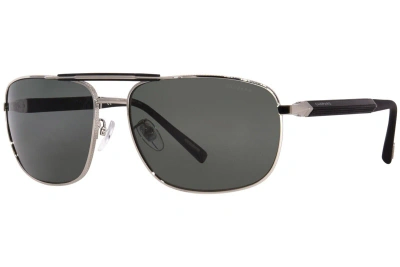 Pre-owned Chopard Schf81 579p Shiny Ruthenium/ Green Lens Sunglasses 62mm