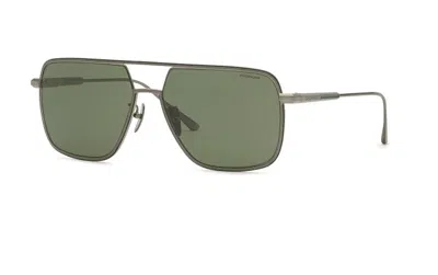 Pre-owned Chopard Schf83m 302p Sunglasses Titanium Men's Gold/polarized Grey Pilot 60mm In Gray