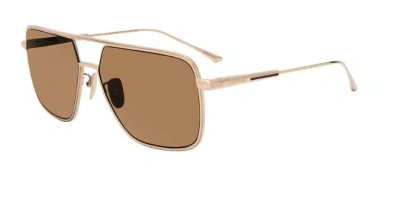 Pre-owned Chopard Schf83m 8l7p 60 Sunglasses Titanium Men's Gold/polarized Brown Pilot In Gray