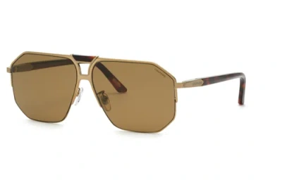 Pre-owned Chopard Schg61 8tsp Oro Grigio Satinato Lucido 62/12/145 Men's Sunglasses