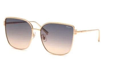 Pre-owned Chopard Schg67m 08fc Oro Ramato Lucido 63/17/135 Woman Sunglasses In Gold