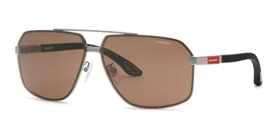 Chopard Schg89 0509 Men's Sunglasses Silver Size 66 In Brown