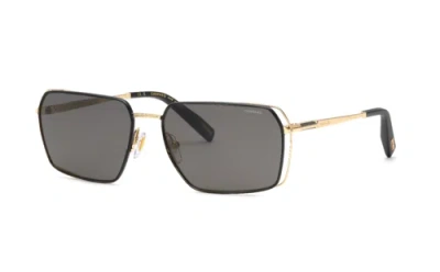Pre-owned Chopard Schg90 302p Oro Rose' Lucido C/parti Nero 60/17/145 Men's Sunglasses
