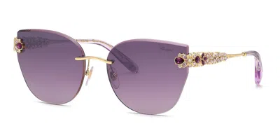 Chopard Schl05s 300v Women's Sunglasses Gold Size 59 In Purple