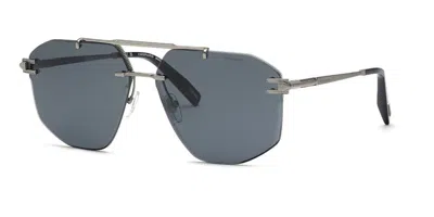 Chopard Schl23 0509 Men's Sunglasses Silver Size 64 In Gray