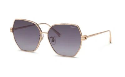Pre-owned Chopard Schl28m 0300 Oro Rose' Lucido Totale 59/15/135 Woman Sunglasses In Gold