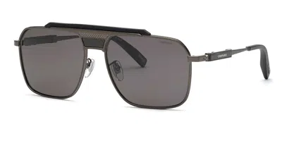 Chopard Schl31 Polarized 568p Men's Sunglasses Black Size 62 In Gray