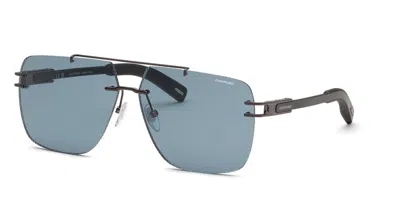 Chopard Schl78 0672 Men's Sunglasses Black Size 65