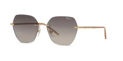 Chopard Schl88m 300k Men's Sunglasses Gold Size 56 In Gray