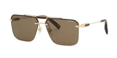 Chopard Schm11 300k Men's Sunglasses Gold Size 63 In Brown