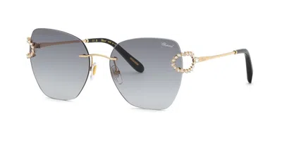 Chopard Schm14s 0300 Men's Sunglasses Gold Size 57 In Blue