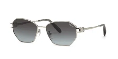 Chopard Schm50s 0579 Men's Sunglasses Silver Size 58 In Blue