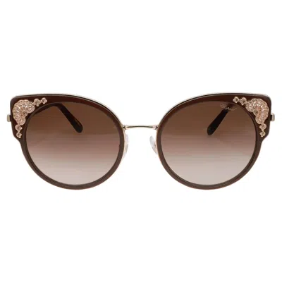 Pre-owned Chopard Shiny Rose Gold Metal With Brown Gradient Lens Sunglasses 95221-0443 In Red